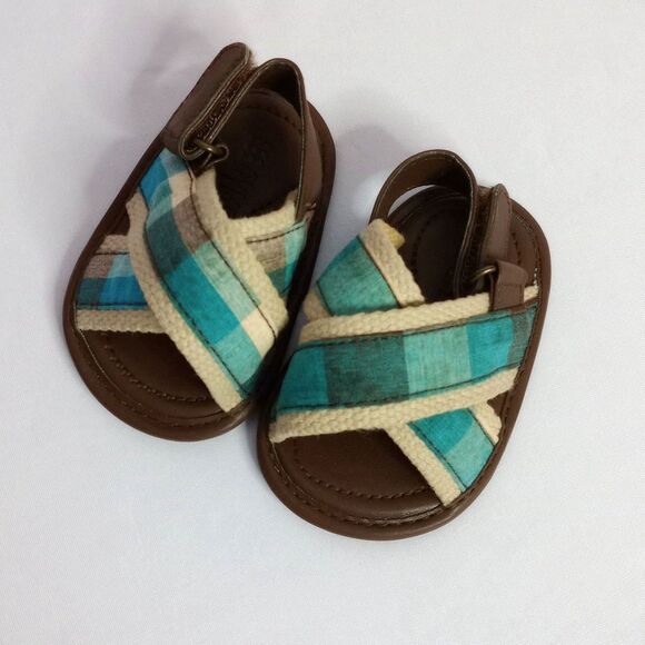 Gymboree Infant Sandals Shoes Baby Boys Lightweight Criss Cross Walker Sz: 2 - Picture 4 of 6